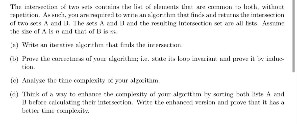 Answered The Intersection Of Two Sets Contains… Bartleby