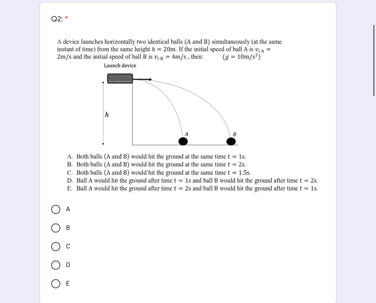 Answered A Device Launches Horizontally Two Bartleby