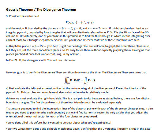 Answered Gauss S Theorem The Divergence Bartleby
