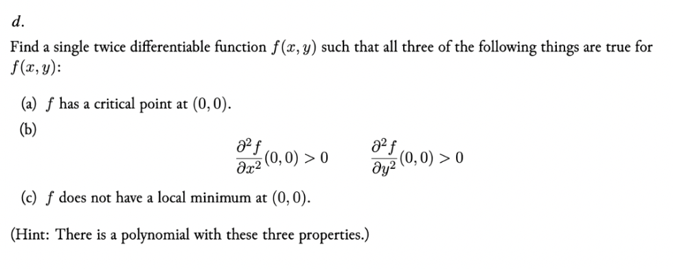 Answered: Find a single twice differentiable… | bartleby