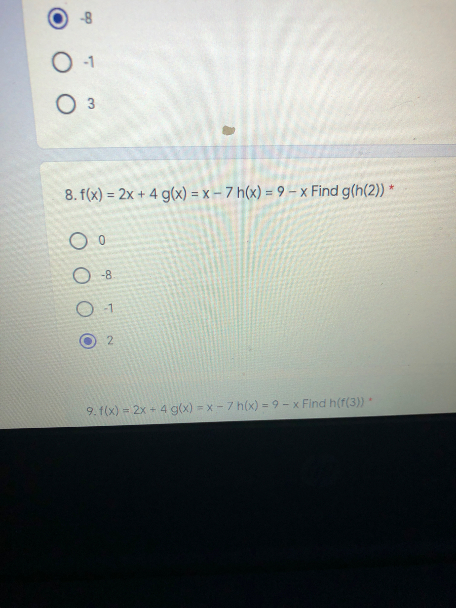 Answered 8 F X 2x 4 G X X 7 H X 9 Bartleby