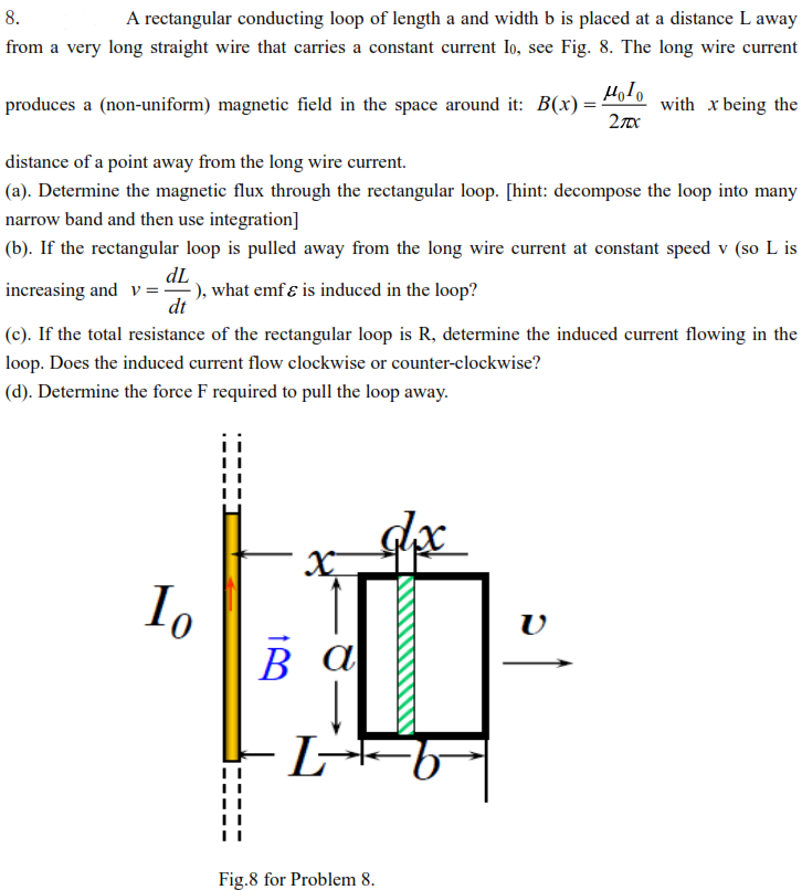 Answered 8 A Rectangular Conducting Loop Of Bartleby