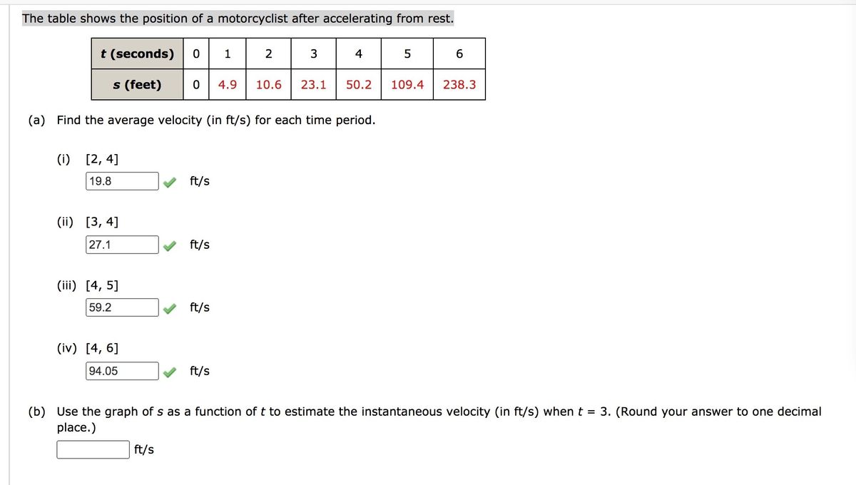 Answered: The table shows the position of a… | bartleby