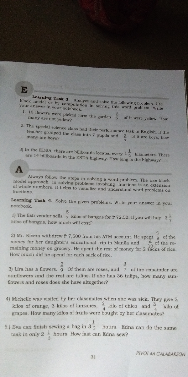solve the following word problem learning task 3