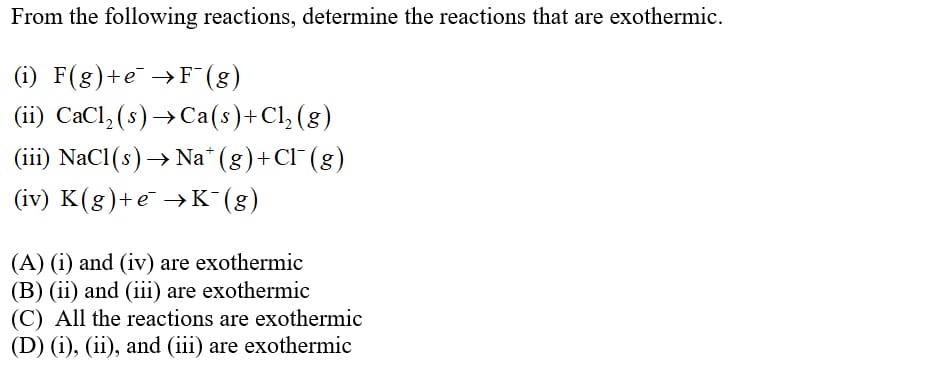 Answered From The Following Reactions Determine Bartleby