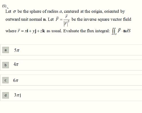 Answered Let O Be The Sphere Of Radius A Bartleby