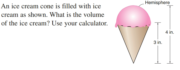 Answered: Hemisphere An ice cream cone is filled… | bartleby