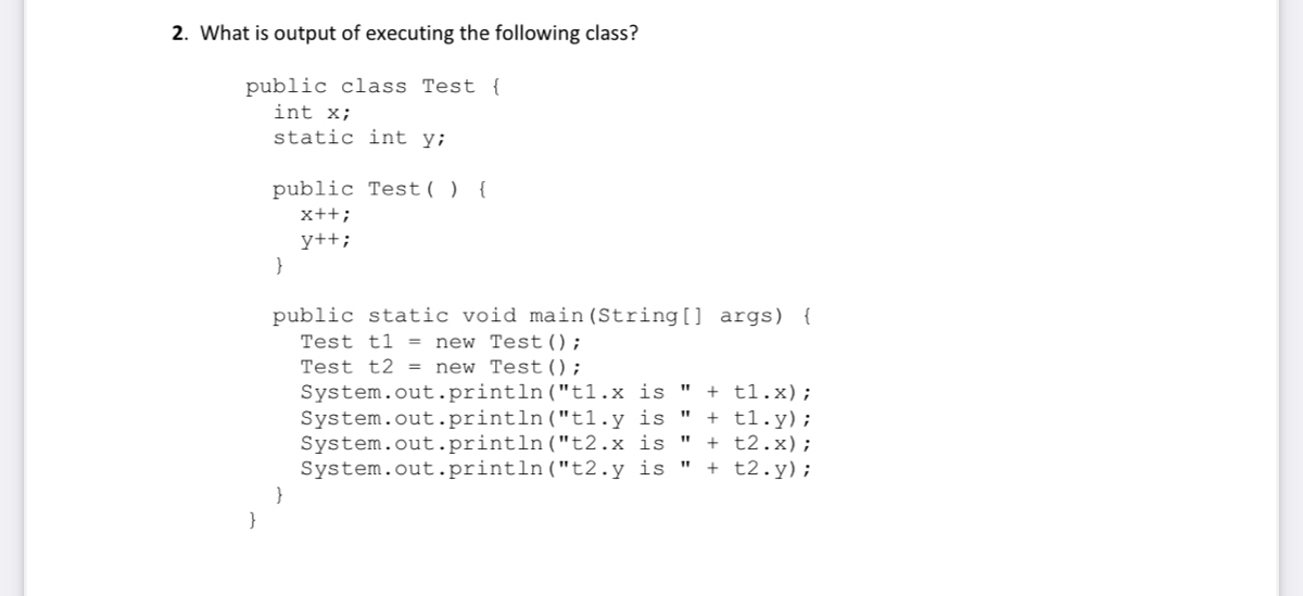 Answered 2 What Is Output Of Executing The Bartleby 3119