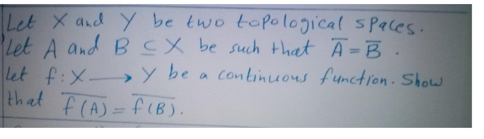 Answered Let X And Y Be Two Topological Spaces Bartleby