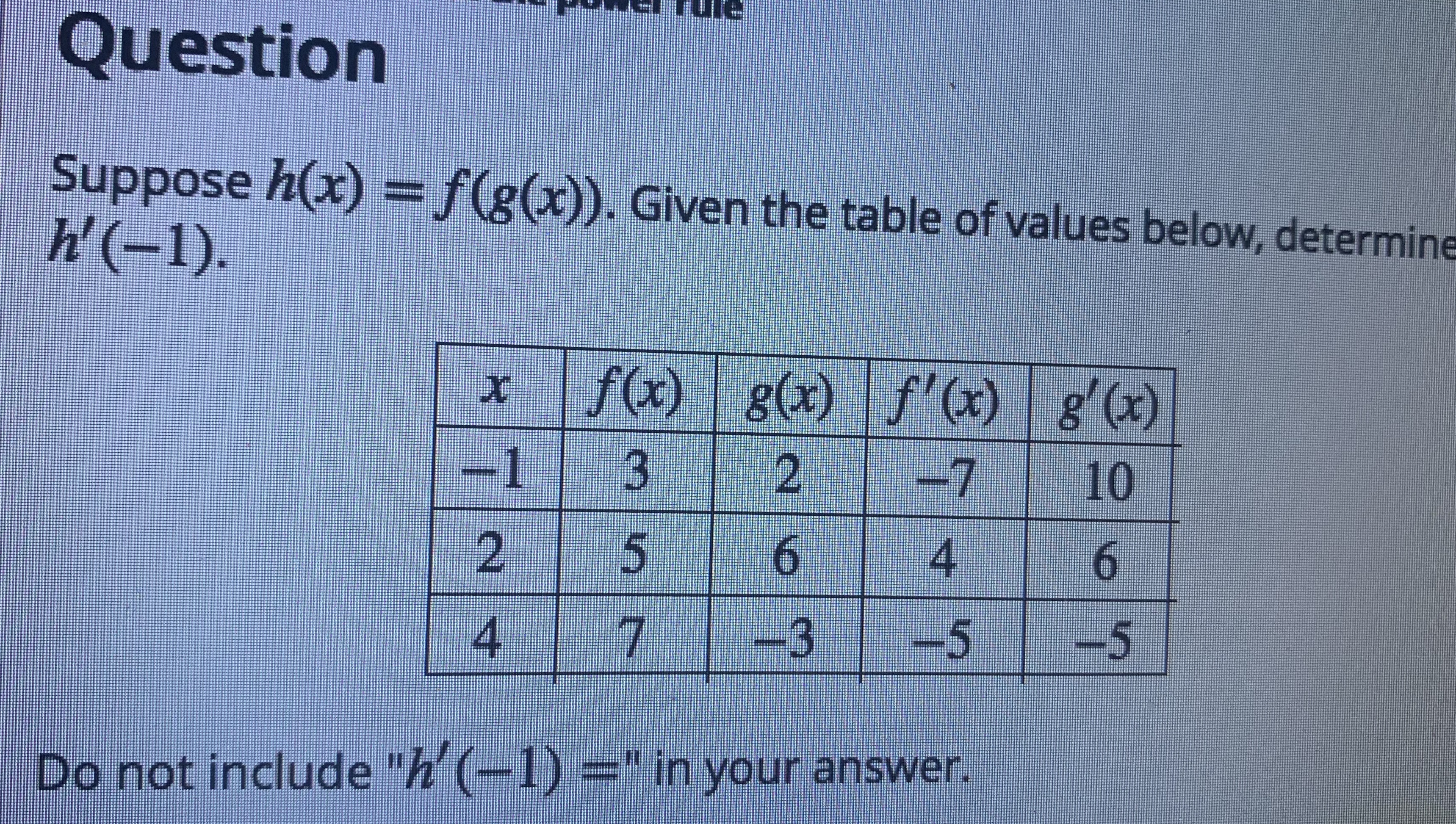 Answered Question Suppose H X F G X Given Bartleby