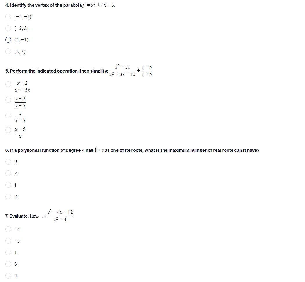 Answered X2 4x 12 Evaluate Limx 0 X2 4 Bartleby