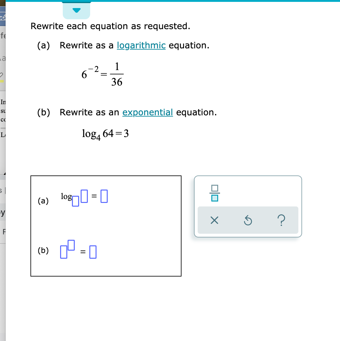 Answered Rewrite Each Equation As Requested Fe Bartleby