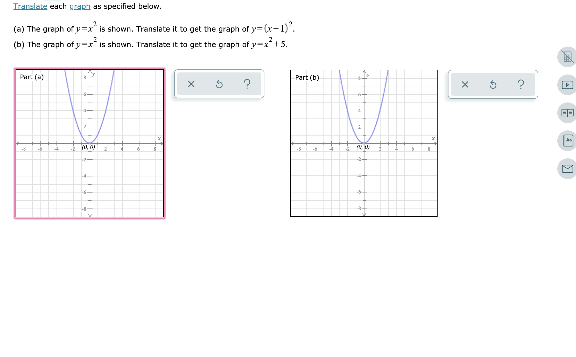 Answered Translate Each Graph As Specified Bartleby