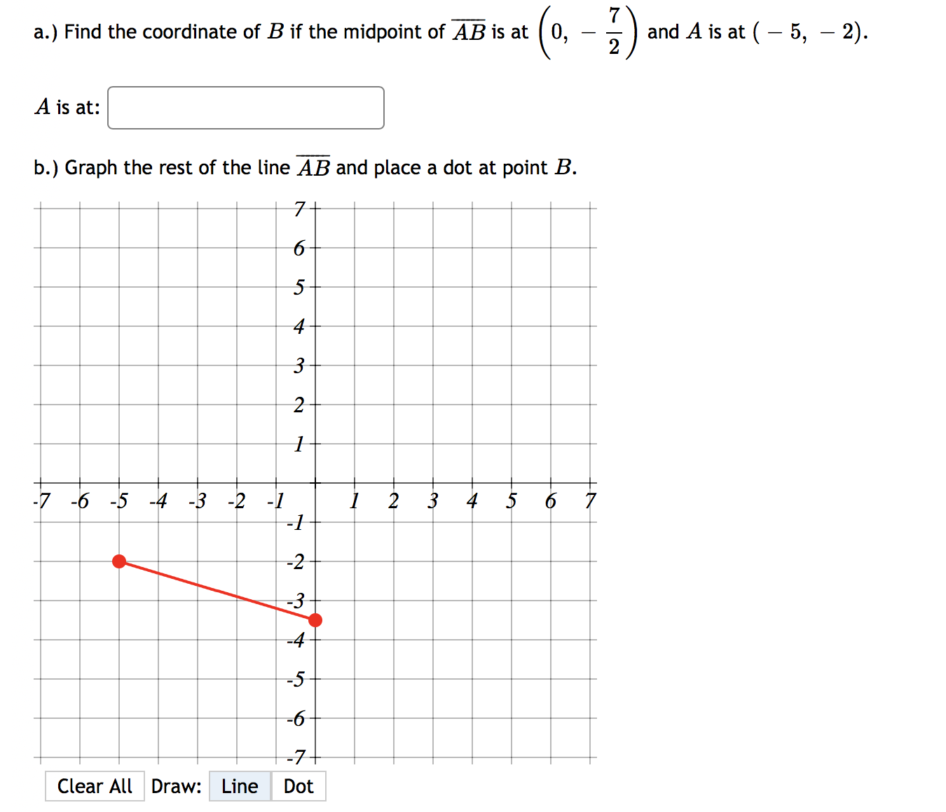 Answered: 7 A.) Find The Coordinate Of B If The… | Bartleby