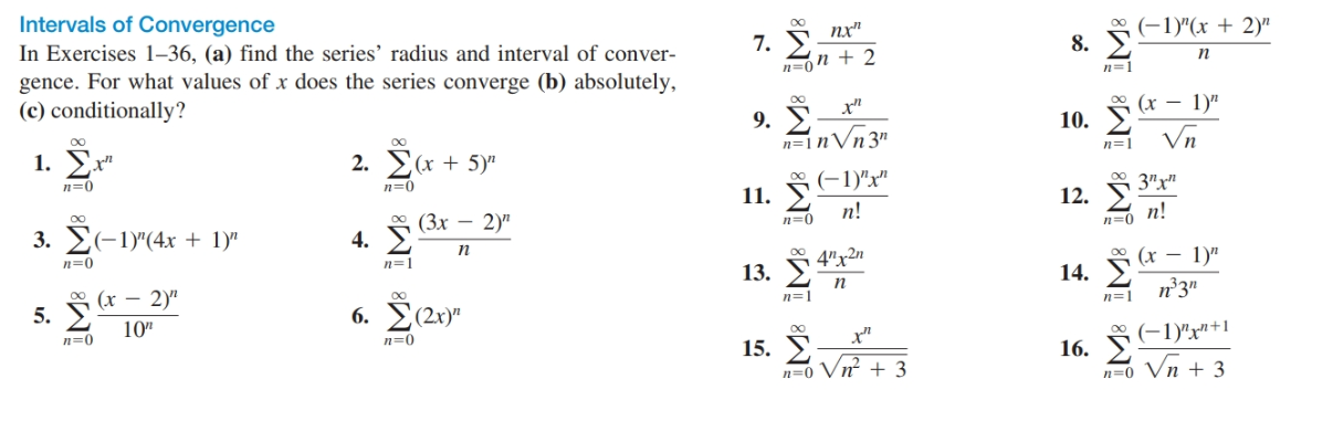 Answered Intervals Of Convergence In Exercises Bartleby