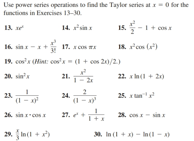 Answered Use Power Series Operations To Find The Bartleby