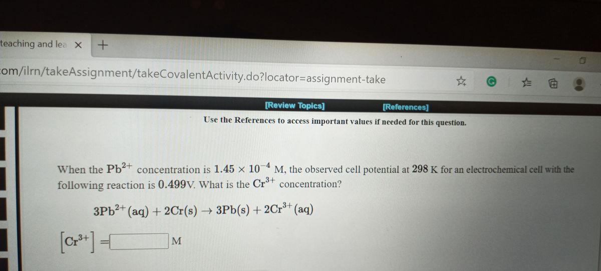 Answered When The Pb Concentration Is 1 45 X 10 Bartleby