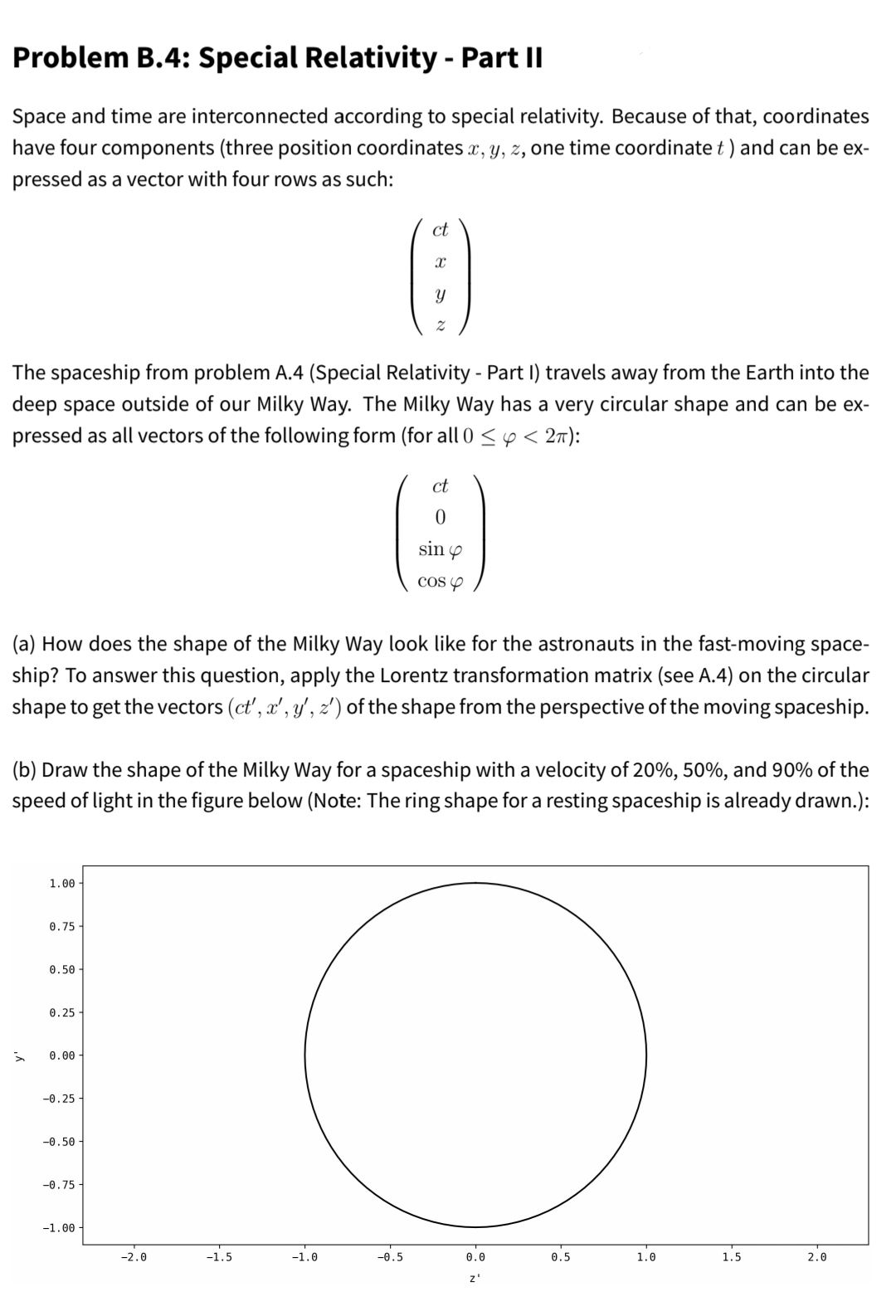 Answered: Problem B.4: Special Relativity - Part… | Bartleby