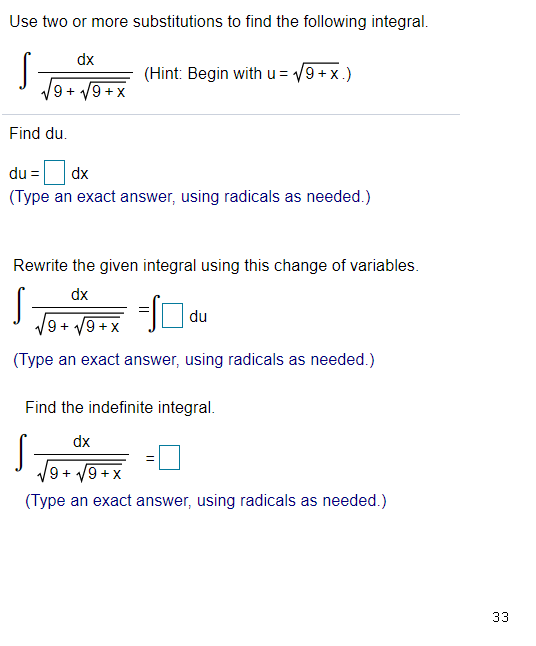 Answered Use Two Or More Substitutions To Find Bartleby