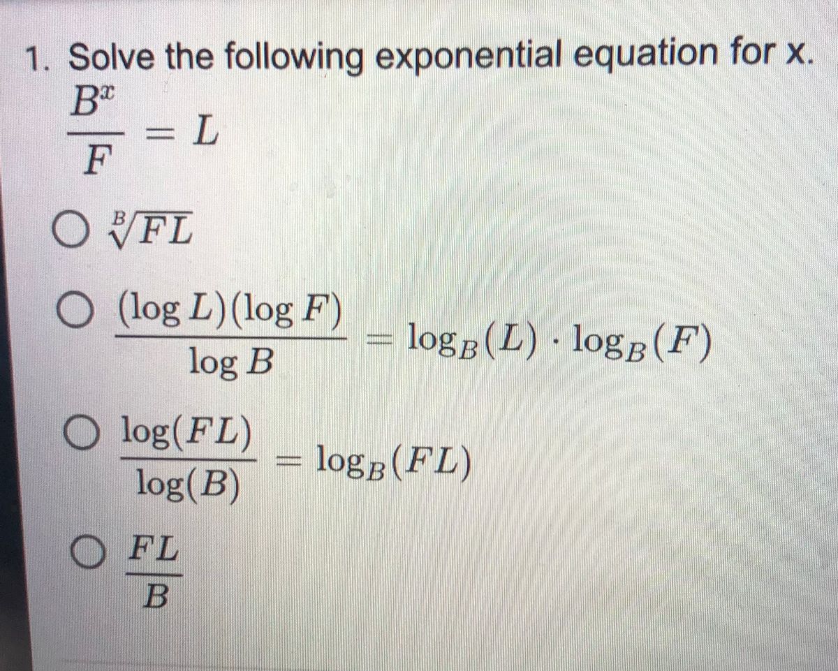 Answered 1 Solve The Following Exponential Bartleby