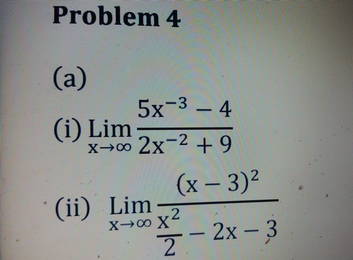 Answered A 5x I Lim X 2x 2 9 3 4 X 3 Bartleby