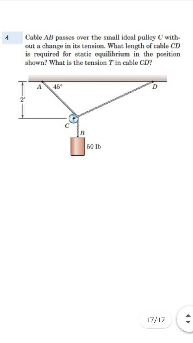 Answered: Cable AB Passes Over The Small Ideal… | Bartleby