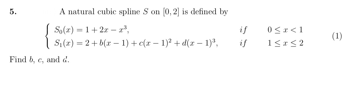 Answered 0 2 Is Defined By A Natural Cubic Bartleby