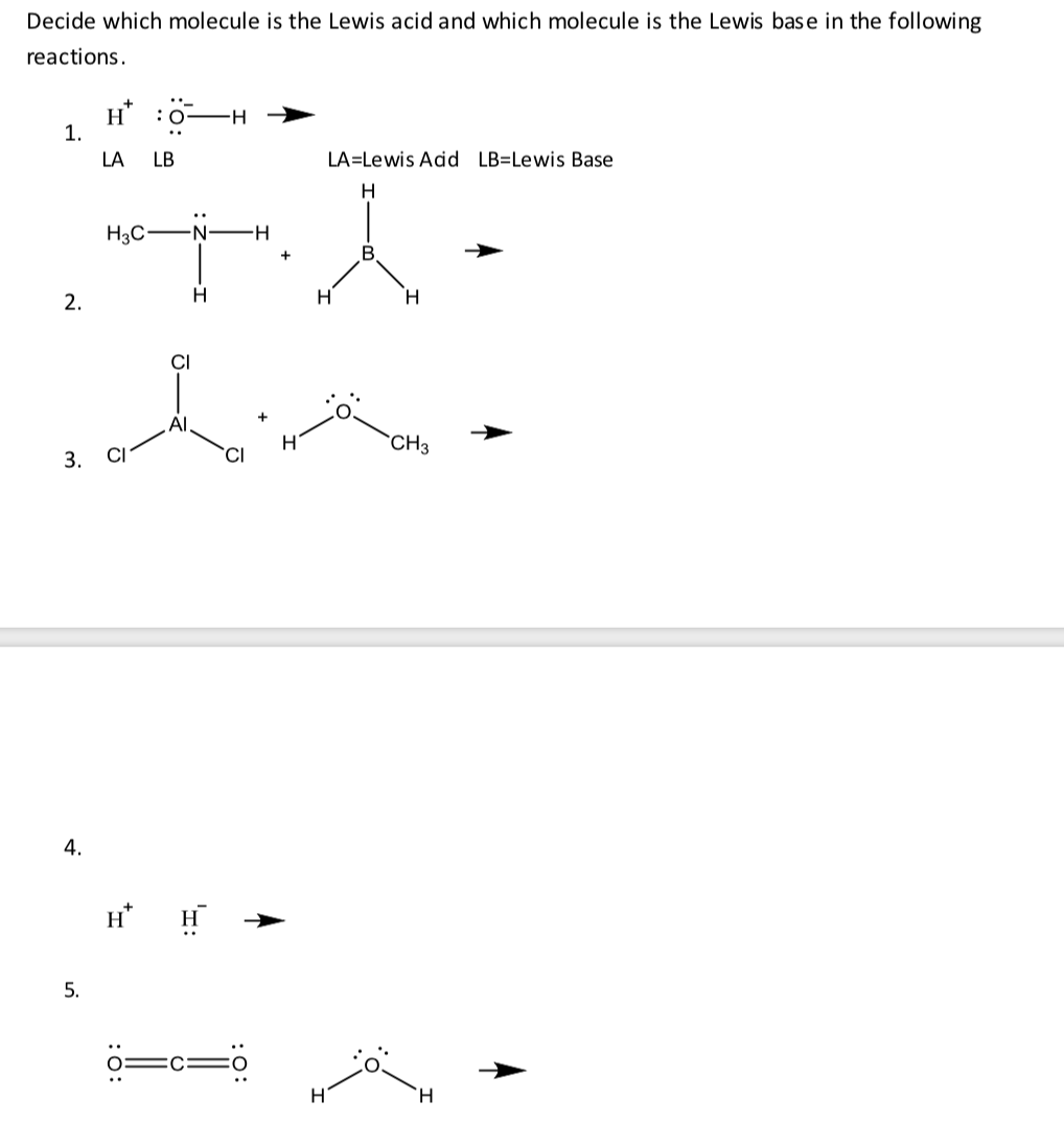 Answered Decide Which Molecule Is The Lewis Acid Bartleby