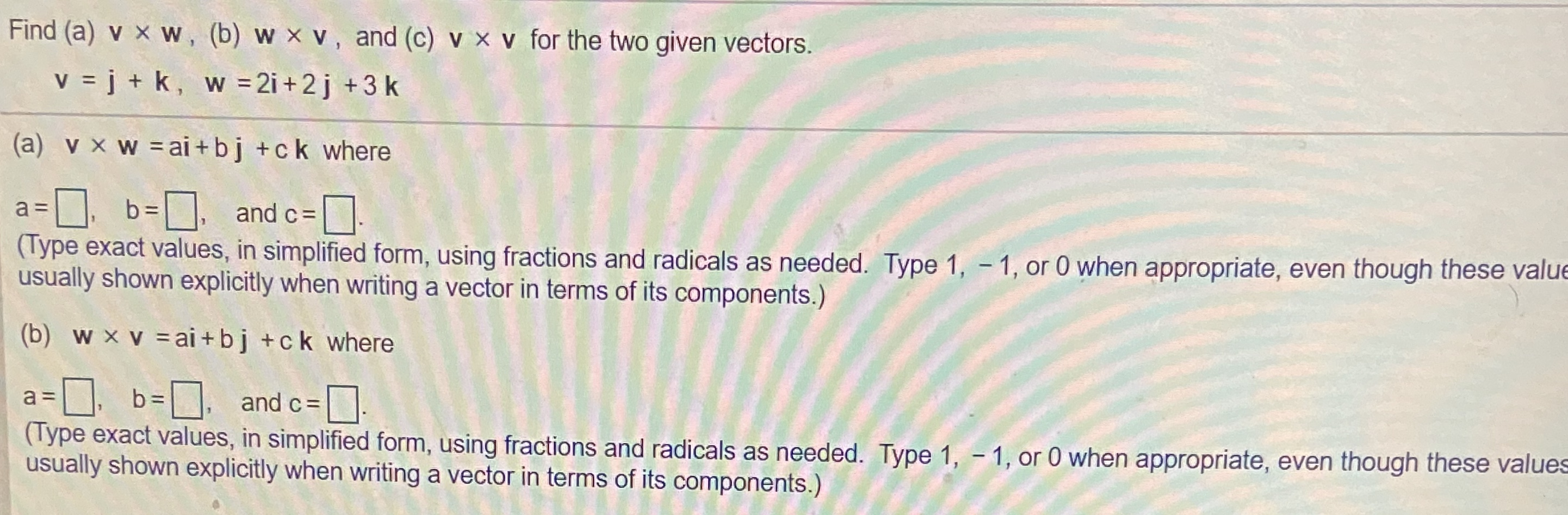 Answered Find A V X W B W X V And C V X Bartleby