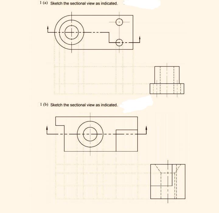 Answered: 1 (a) Sketch the sectional view as… | bartleby