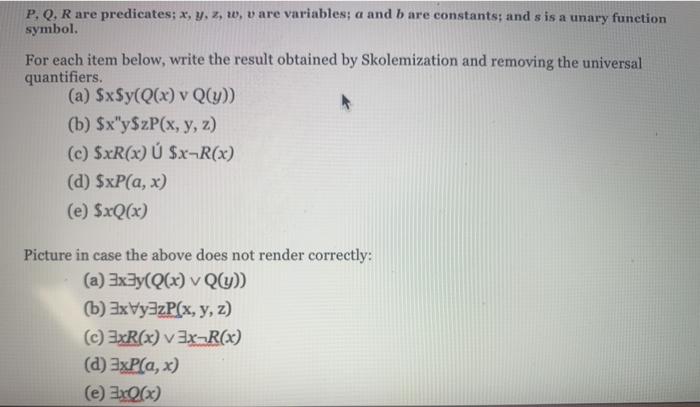 Answered P Q R Are Predicates X Y 2 W V Bartleby