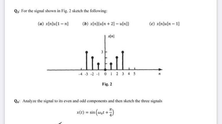 Answered Q For The Signal Shown In Fig 2 Bartleby