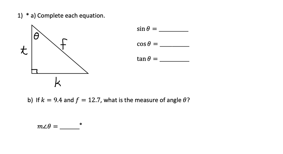 Answered A Complete Each Equation Sin 0 Bartleby