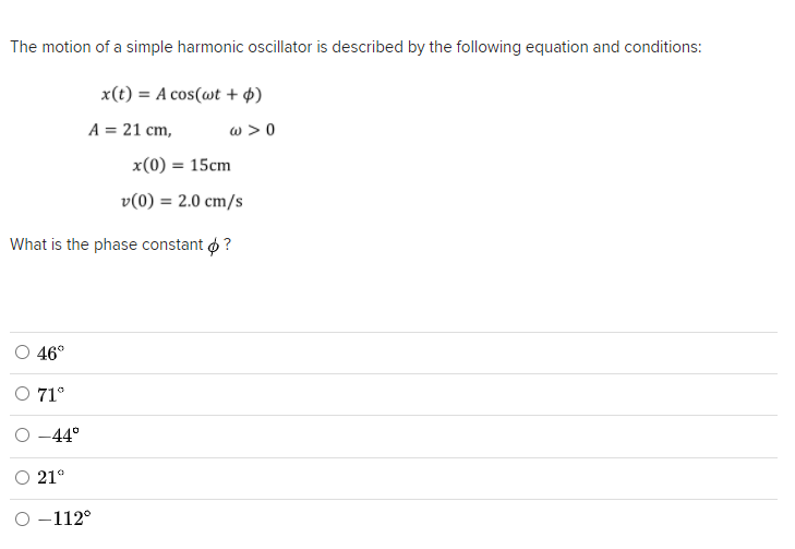 Answered The Motion Of A Simple Harmonic Bartleby