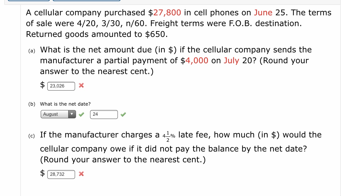 Answered: A cellular company purchased $27,800 in… | bartleby