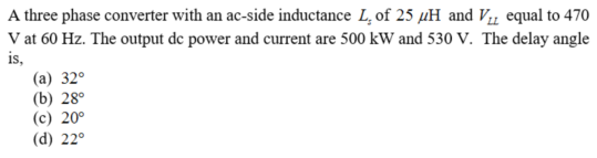 Answered A Three Phase Converter With An Ac Side Bartleby