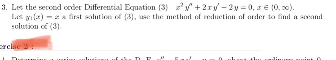 Answered 3 Let The Second Order Differential Bartleby