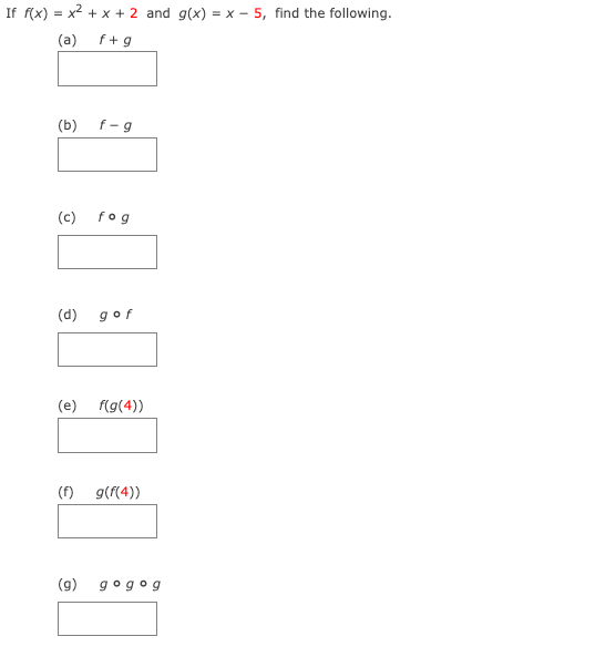 Answered If F X X2 X 2 And G X X 5 Bartleby