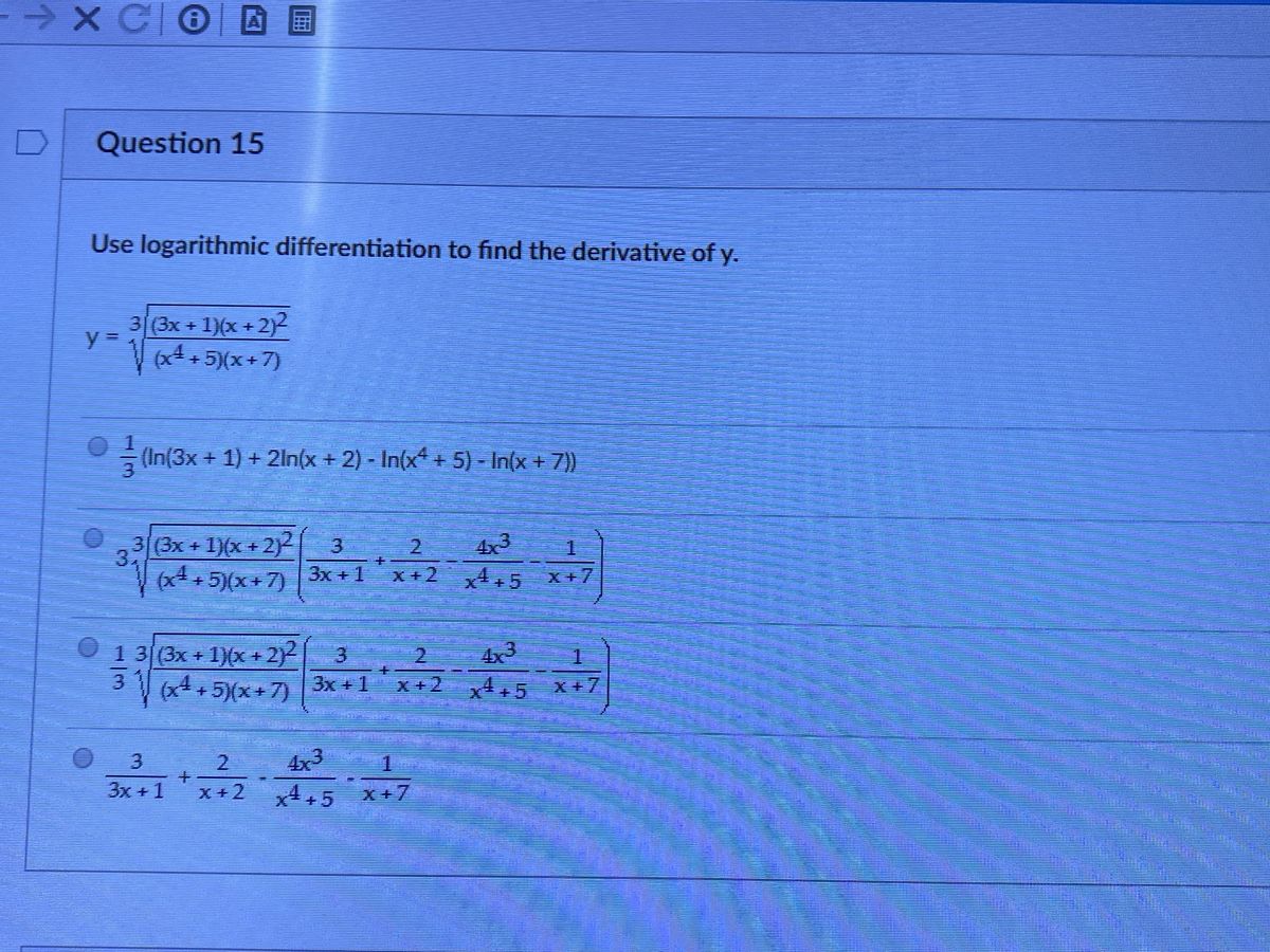 Answered Use Logarithmic Differentiation To Find Bartleby