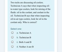 Answered Two Techs Are Discussing Oil Coolers Bartle