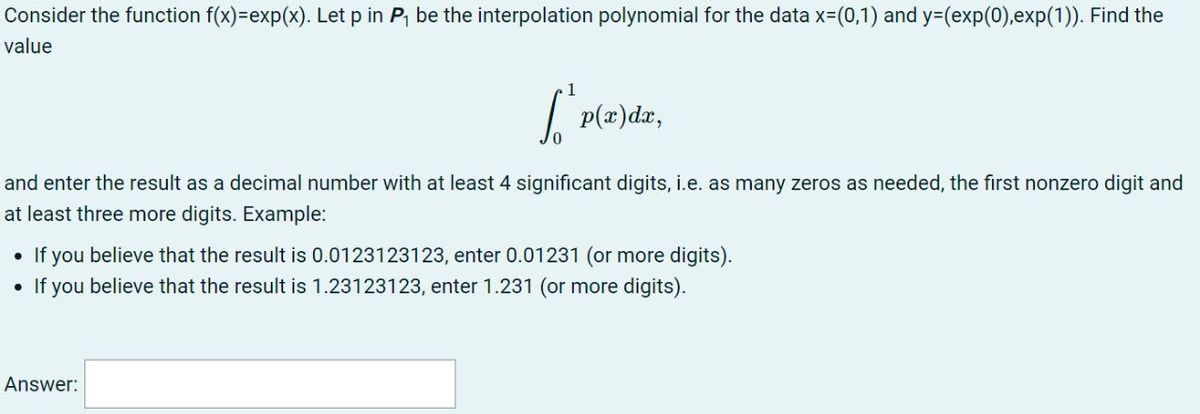 Answered Consider The Function F X Exp X Let Bartleby