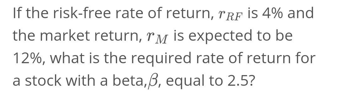 Answered If The Risk Free Rate Of Return Rrf Is Bartleby