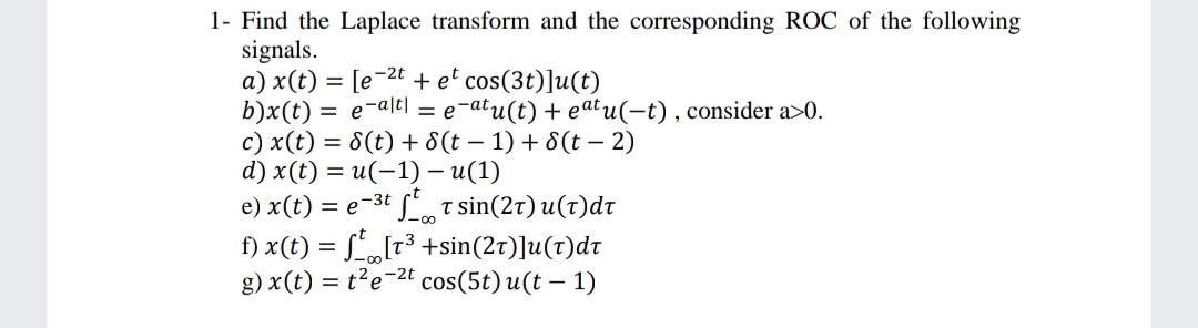 Answered 1 Find The Laplace Transform And The Bartleby