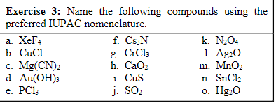 Answered Exercise 3 Name The Following Bartleby