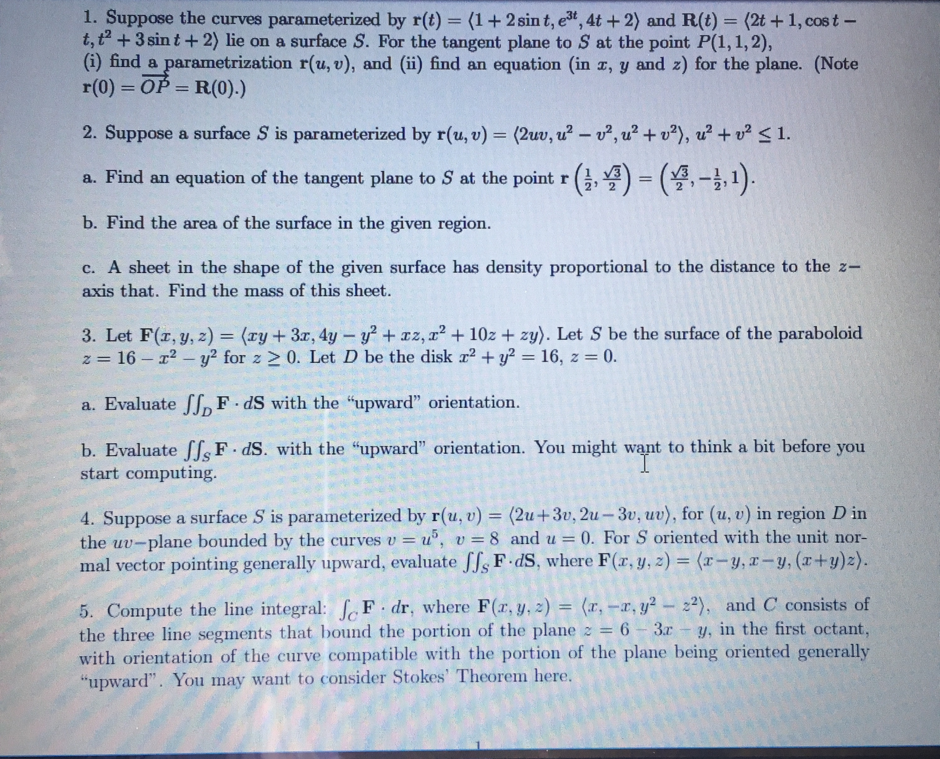 Answered 1 Suppose The Curves Parameterized By Bartleby