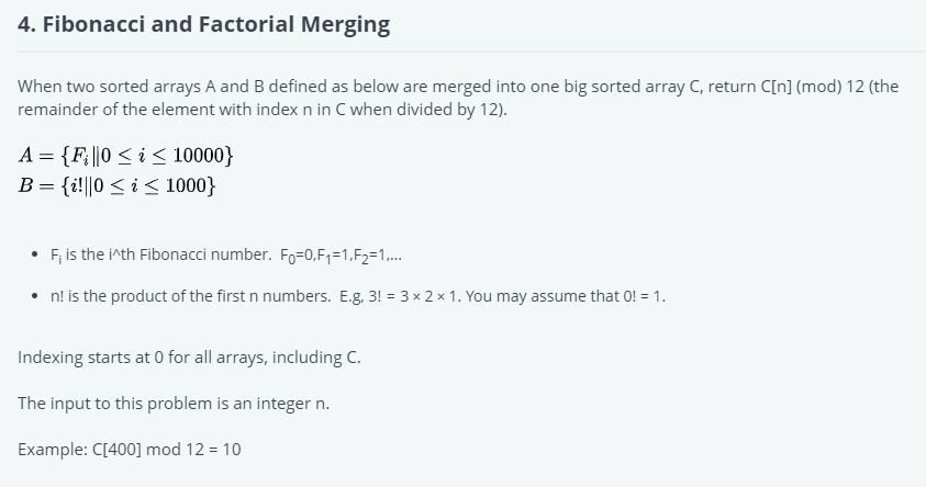 Answered 4 Fibonacci And Factorial Merging When Bartleby