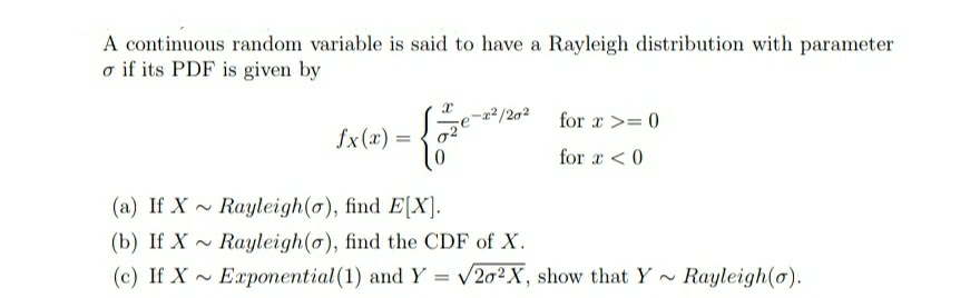 Answered: A continuous random variable is said to… | bartleby