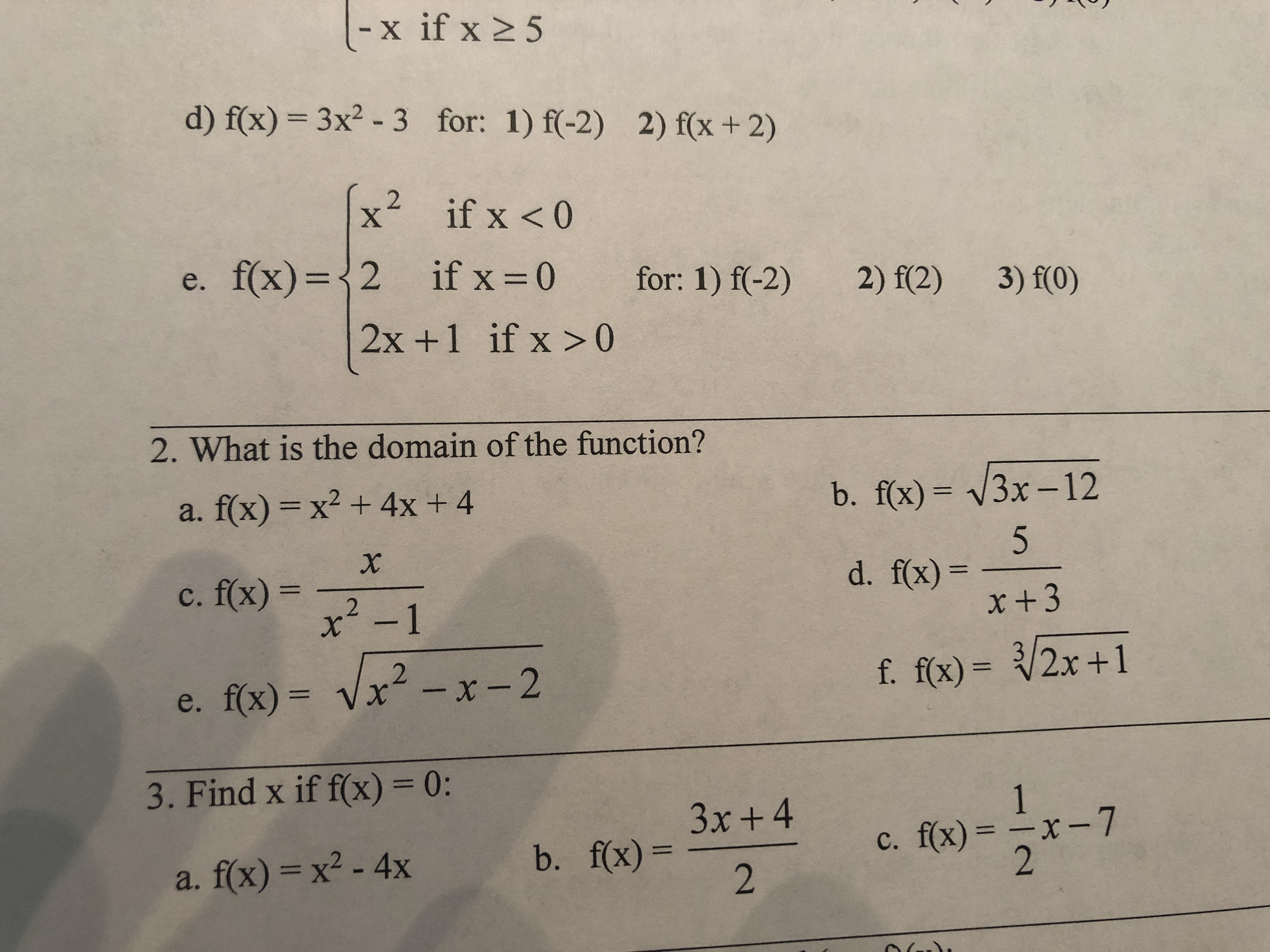 Answered X If X 2 5 D F X 3x2 3 For 1 F 2 Bartleby