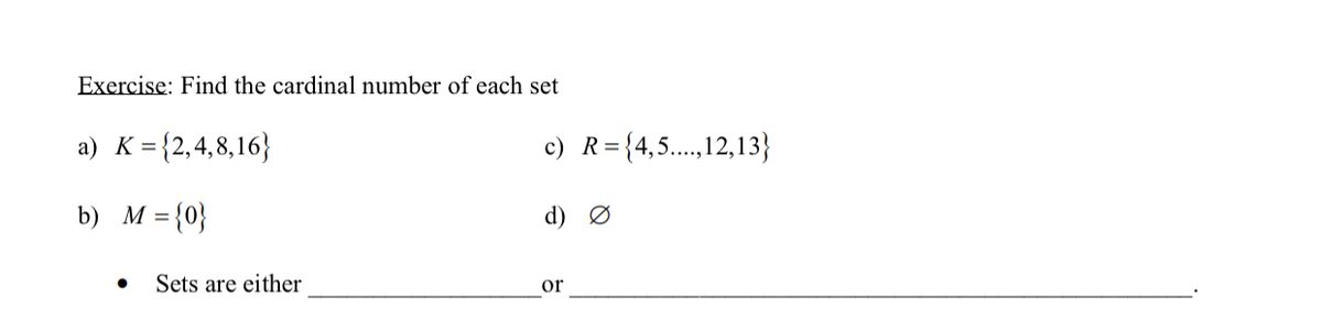 Answered Exercise Find The Cardinal Number Of Bartleby