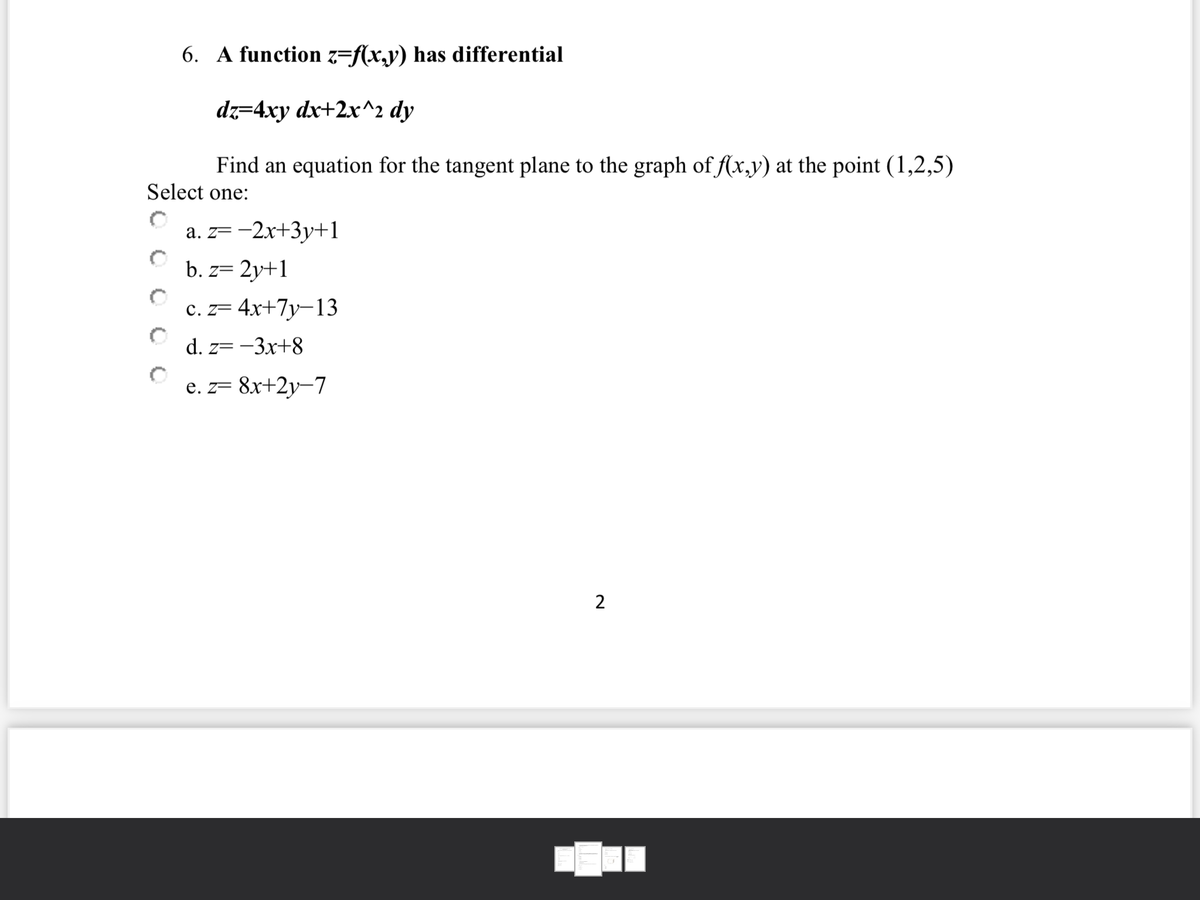 Answered 6 A Function Z F X Y Has Differential Bartleby